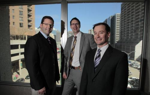 From right, Paul Lawton, COO,  Gregg Filmon, pres. and Steve Norton, Director of Research all with Value Partners, the Winnipeg-based mutual fund company. For Geoff Kirbyson's story (WAYNE GLOWACKI/WINNIPEG FREE PRESS) Winnipeg Free Press May 23 2013