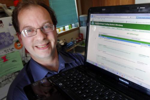 John Corley runs LETS Winnipeg, a Local Exchange Trading System that started up a couple of months ago. May 23, 2013  BORIS MINKEVICH / WINNIPEG FREE PRESS