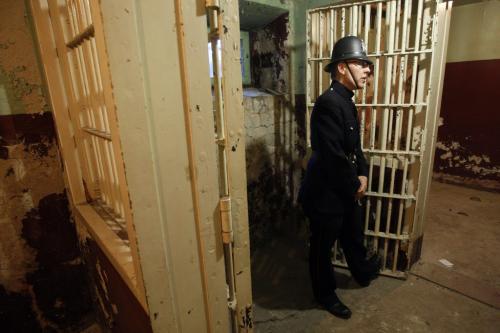 Vaughan St  Goal ( Jail ) tour for Doors Open Winnipeg will reopen for  weekend tours , built in 1881, and housed men , women and children , often in the same cell .Muddy Waters Tour operator Kristen Verin-Treusch has researched the  old jail and hosts the event in the costume of an 1880 vintage  police officer  KEN GIGLIOTTI / May 23  2013 / WINNIPEG FREE PRESS