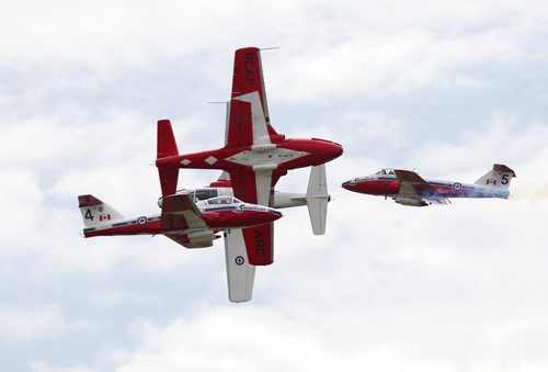 The Snowbirds flying team performs a show in Portage la Prairie Friday afternoon. May 24, 2013  BORIS MINKEVICH / WINNIPEG FREE PRESS