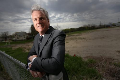 David Powell, of Powell Property Group, on the site of the future 73-unit condo development that will be built at 3411 Pembina Highway, Friday, May 24, 2013. (TREVOR HAGAN/WINNIPEG FREE PRESS)