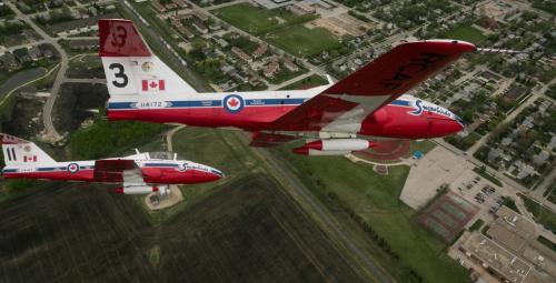 The Canadian Forces Snowbirds fly in formation, under low cloud cover north of Winnipeg on Saturday.  130525 - Saturday, May 25, 2013 - (Melissa Tait / Winnipeg Free Press)