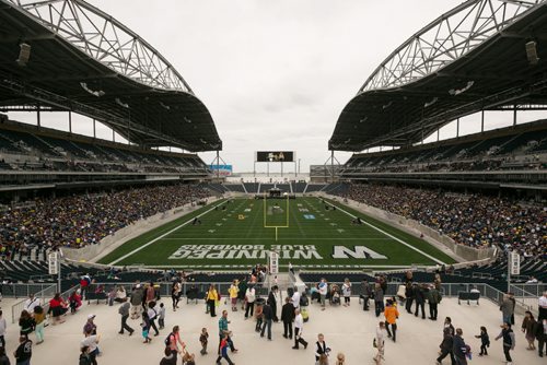 Investors Group Field nearly fills up Saturday afternoon as thousands attend the One Heart celebration - the first event held at the new stadium.  130526 - Sunday, May 26, 2013 - (Melissa Tait / Winnipeg Free Press)