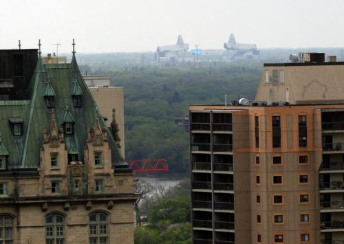 The new stadium is scene from downtown.  May 29, 2013  BORIS MINKEVICH / WINNIPEG FREE PRESS