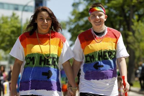 The 26th Annual Pride Parade made its way through downtown Winnipeg, Sunday, June 2, 2013. (TREVOR HAGAN/WINNIPEG FREE PRESS)
