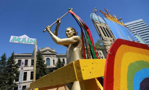 The 26th Annual Pride Parade made its way through downtown Winnipeg, Sunday, June 2, 2013. (TREVOR HAGAN/WINNIPEG FREE PRESS)