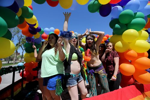 The 26th Annual Pride Parade made its way through downtown Winnipeg, Sunday, June 2, 2013. (TREVOR HAGAN/WINNIPEG FREE PRESS)