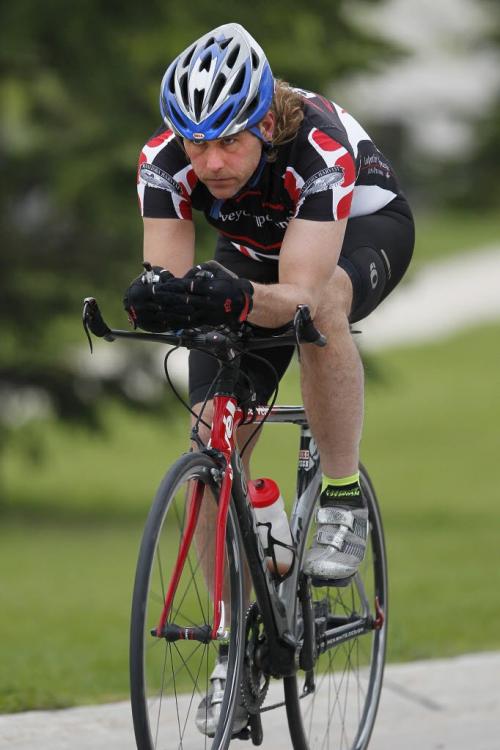 June 4, 2013 - 130604  -  Dennis Maione, is a tri-athlete and trains for his next race Tuesday, June 4, 2013. He wrote about reaching the finish line for Xtra. John Woods/ Winnipeg Free Press