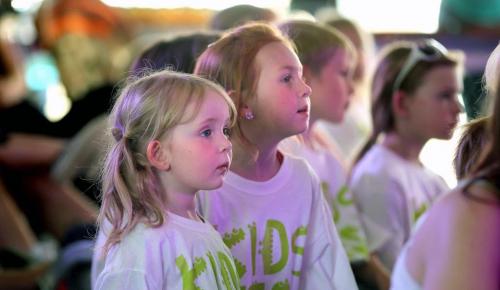 A row of youngsters sit mezmerized Wednesday night as the Winnipeg International Children's Festival opened it's tents. See release?. ... June 5, 2013 - (Phil Hossack / Winnipeg Free Press)