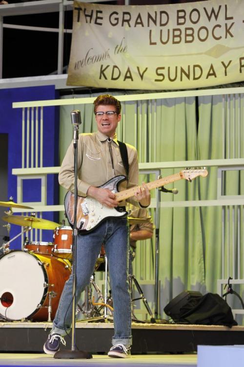Jeff Giles as Buddy Holly in Rainbow Stages 2013 production of Buddy, The Buddy Holly Story at the media preview Friday. The production  runs June 11-July 4.  (WAYNE GLOWACKI/WINNIPEG FREE PRESS) Winnipeg Free Press June 7 2013