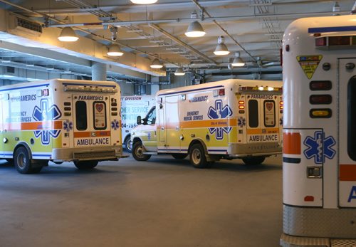 Ambulance bay at HSC- Health Sciences Centre is hiring four nurses to deal specifically with the chronic delays in unloading ambulances at the hospital. These nurses will tend to patients so the ambulances can be released and back on the road.-See Larry Kusch story- June 07, 2013   (JOE BRYKSA / WINNIPEG FREE PRESS)