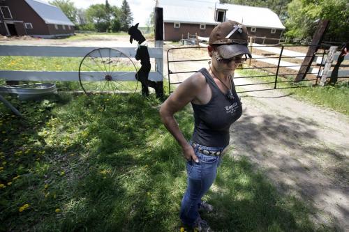 June 8, 2013 - 130608  - Arrayl Mason, owner of Aesgard Ranch, is photographed at her horse ranch Saturday June 8, 2013. A group gathered in front of Aesgard Ranch on highway 8 Saturday, June 8, 2013 in response to alleged animal abuse. John Woods / Winnipeg Free Press
