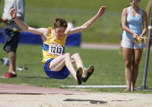 Long jump during the Milk Provincial Track and Field Championships at the University of Manitoba, Saturday, June 8, 2013. (TREVOR HAGAN/WINNIPEG FREE PRESS) - for kyle jahns story