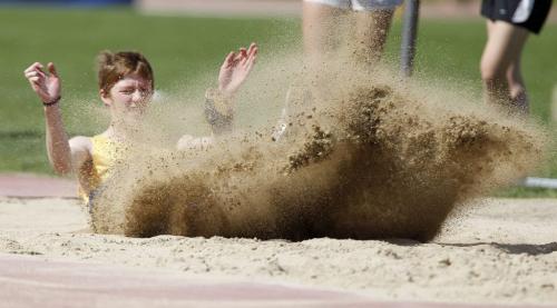 Long jump during the Milk Provincial Track and Field Championships at the University of Manitoba, Saturday, June 8, 2013. (TREVOR HAGAN/WINNIPEG FREE PRESS) - for kyle jahns story