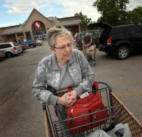 Elaine Grosney comments after shopping at Grant Park's Safeway Wednesday, see Mary Agnes story. June 12, 2013 - (Phil Hossack / Winnipeg Free Press)