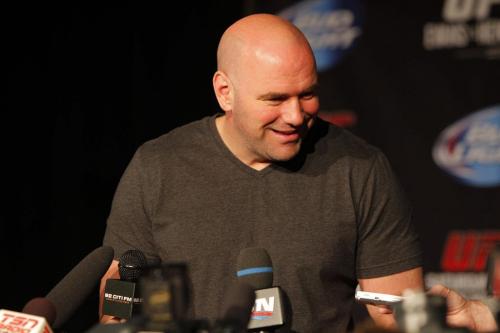 Dana White is the current President of the Ultimate Fighting Championship (A.K.A. UFC) and a mixed martial arts organization. UFC161. Press conference at the Met. June 13. BORIS MINKEVICH / WINNIPEG FREE PRESS June 13, 2013.