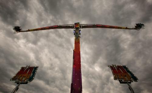 The Red River Ex opened at noon Friday to stormy looking skies, and small crowds to start. 130614 - Friday, June 14, 2013 - (Melissa Tait / Winnipeg Free Press)