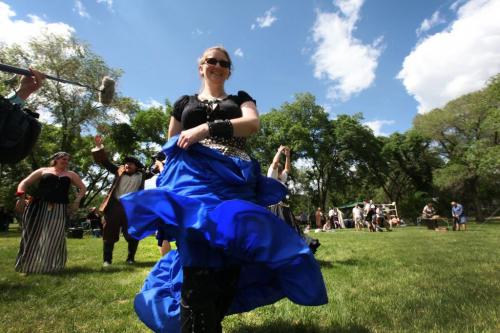 SWORDS AND SABRES PIRATE RENAISSANCE  event  which took place at Coronation Park . Members of illuminari bohemian dance group performed at the event. See Alex Paul Story.  Photography by Ruth Bonneville Winnipeg Free Press June 15,, 2013