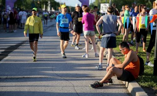 Participants near the start line at the University of Manitoba prior to the 35th Annual Manitoba Marathon, Sunday, June 16, 2013. (TREVOR HAGAN/WINNIPEG FREE PRESS)