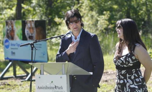 James Cohen and Linda McGarva-Cohen donated $500,000 for the new tiger habitat at the Assiniboine Park Zoo.They are at the site of future the Amur Tiger Exhibit. Bart Kives story(WAYNE GLOWACKI/WINNIPEG FREE PRESS) Winnipeg Free Press June 17 2013