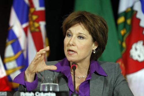 ,BC Premier Christy Clark at joint closing statement  speaks about oil pipelines and bullying - at the  2013 Western  Premiers Conference  noon hour closing press conference  Monday at the Fairmont Hotel  , they will discussed oil ,  the economy , and other issues  such as bullying . Story by  Larry Kusch  KEN GIGLIOTTI / JUNE 7 2013 / WINNIPEG FREE PRESS