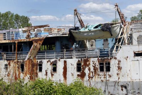 The MS Lord Selkirk II tour boat rusts away  in the Red River in Selkirk, Manitoba. Elizabeth Fraser story (WAYNE GLOWACKI / WINNIPEG FREE PRESS)  Winnipeg Free Press.  June 17 2013