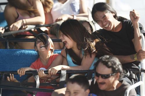 June 17, 2013 - 130617  -  (L to R) Kaitlynn Fisher, Emma Houle and Julian Moar ride the Polar Express at the Red River Ex Monday, June 17, 2013. John Woods / Winnipeg Free Press