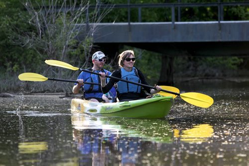 Trip down the Seine River from the Perimeter through St Vital and St. Boniface to  where it feeds into the Red River just north of the Forks..  Trip taken in early June 2013.  The Gillespie family enjoy kayaking together in St. Boniface Golf Course.   Photography by Ruth Bonneville Winnipeg Free Press Edited on June  20, 2013
GPS
49.875504, -97.104813
St Boniface GC.