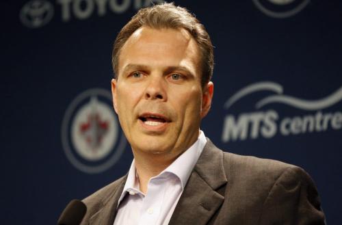 Winnipeg Jets GM Kevin Cheveldayoff  takes a pre draft  availability with reporters to talk about the up coming NHL Draft- at MTS  Centre newser  - KEN GIGLIOTTI / JUNE 24 2013 / WINNIPEG FREE PRESS