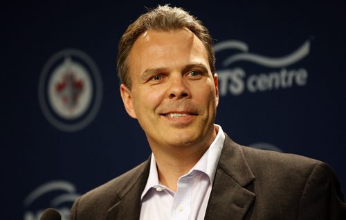 Winnipeg Jets GM Kevin Cheveldayoff  takes a pre draft  availability with reporters to talk about the up coming NHL Draft- at MTS  Centre newser  - KEN GIGLIOTTI / JUNE 24 2013 / WINNIPEG FREE PRESS