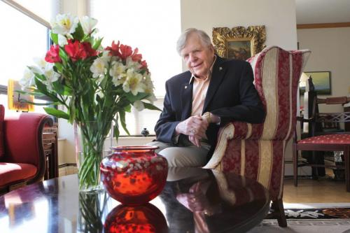 Portrait of former  23rd Lieutenant Governor of Manitoba John Harvard in his home in Winnipeg.   June 25, 2013 Ruth Bonneville Winnipeg Free Press