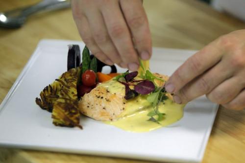 Oscar at Larter's. Cameron Huley is the Executive Chef. Food featured is Salmon in hollandaise sauce. BORIS MINKEVICH / WINNIPEG FREE PRESS June 25, 2013