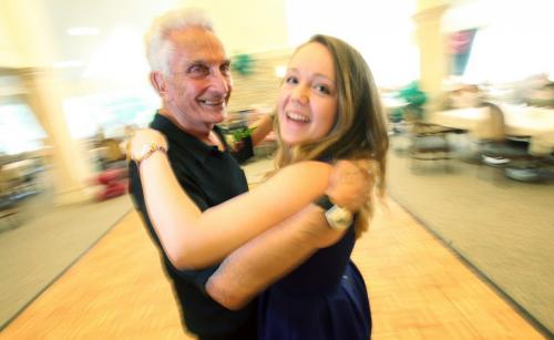 Myer Silverstein and his grandaughter  Brittany dance the night away at his "Senior Prom night at the River Ridge retirement home Tuesday. See Carolyn Vesely's story. June 25, 2013 - (Phil Hossack / Winnipeg Free Press)