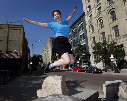 Kayla Jeanson lives at RRC residence  in the exchange  is doing  a daily blog about the downtown/ Exchange District life Äì Nick Martin story  KEN GIGLIOTTI / JULY 5 2013 / WINNIPEG FREE PRESS