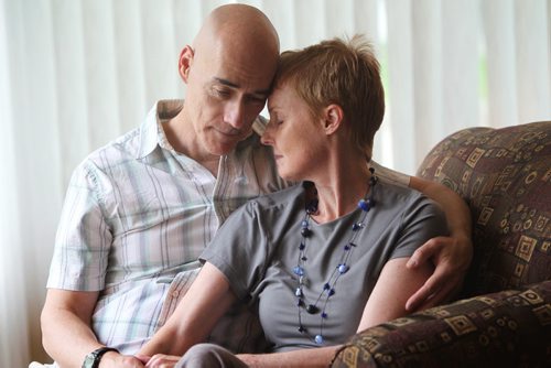 Winnipeg Free Press columnist Lindor Reynolds shares a tender moment with her husband Neil at their home after recently being diagnosed with brain cancer.   See Lindor's column.  July 10, , 2013 Ruth  Bonneville , Winnipeg Free Press