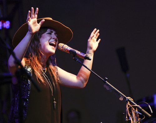 Ontario singer-songwriter Serena Ryder hit the stage in force on day 2 of the Winnipeg Folk Festival at Birds Hill Provincial Park. Ryder has received three Juno Awards over the course of her career and will be back on stage Friday. Thursday, July 11, 2013. (JESSICA BURTNICK/WINNIPEG FREE PRESS)