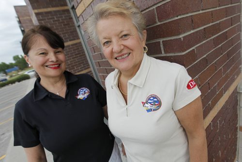 July 17, 2013 - 130717  -  Mira Hummerston (R) and Carol Eliasson who volunteer with Dreams Take Flight pose for a photograph Wednesday, July 17, 2013.  John Woods / Winnipeg Free Press