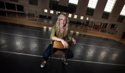 Larissa Peck wrote this week's Our Winnipeg column. She's posing on the rehearsal dance floor in her favorite place is the Ukrainian National Federation Hall at 935 Main Street. July 18, 2013 - (Phil Hossack / Winnipeg Free Press)