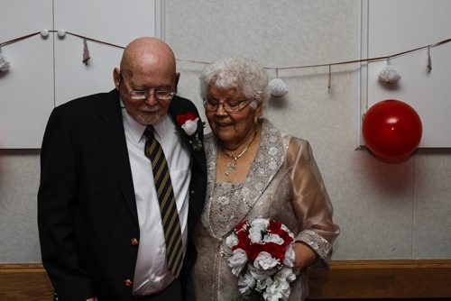 Legionnaires and octonaires Norm Sanders, 84, and Vina Vesinger, 87, tied the knot today at Sir Sam Steele Legion on Salter St. where they first met on the dance floor. This marriage signifies Vesinger's fourth since she was first married at age 18. Saturday, July 20, 2013. (JESSICA BURTNICK/WINNIPEG FREE PRESS)