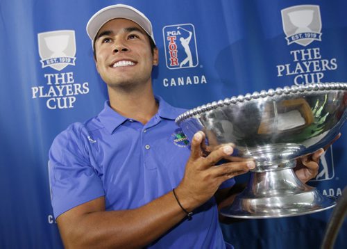 July 21, 2013 - 130721  -  Carlos Sainz Jr. celebrates after winning The Player's Cup at Pine Ridge Golf Club Sunday, July 21, 2013. John Woods / Winnipeg Free Press