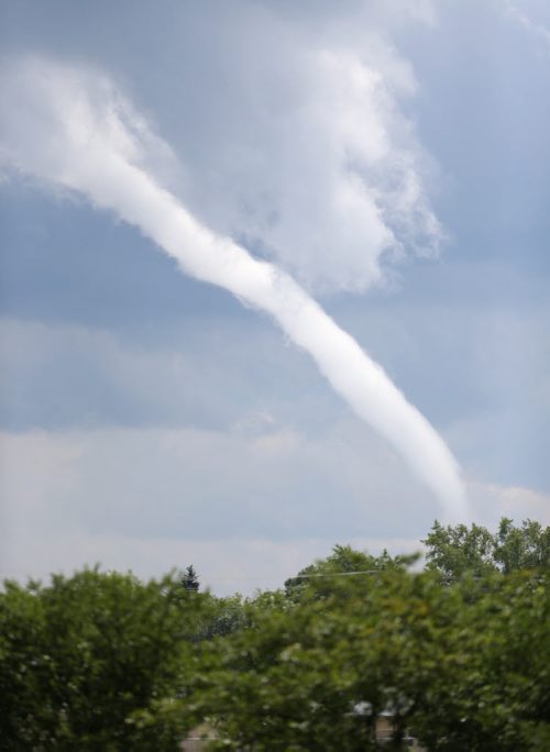 A funnel cloud south of Winnipeg as seen from Investors Group Field, Wednesday, July 24, 2013. (TREVOR HAGAN/WINNIPEG FREE PRESS)