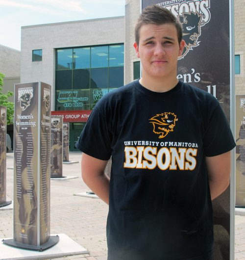 Canstar Community News 17 July, 2013- Nick Stewner, 18, recent graduate from Fort Richmond Colligate, will be heading to University of Manitoba to play for the Bisonís Menís Volleyball team. ëThe cherry on topí said Stewner who grew up at UofMís home gym where his mother is the Bison Sport Athletic Director. (STEPH CROSIER/ CANSTAR NEWS)