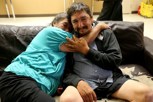 Two clients at the Homeless Shelter in Thompson, Tuesday, July 23, 2013. (TREVOR HAGAN/WINNIPEG FREE PRESS)