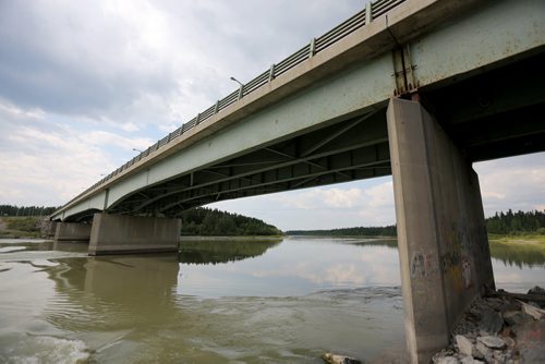 The Burntwood River and the Miles Hart Bridge in Thompson, Monday, July 22, 2013. (TREVOR HAGAN/WINNIPEG FREE PRESS)