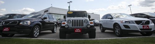 Photos taken at Pointe West Autopark at 3965 Portage Ave. West. There is an acute shortage of used cars on the market, thanks to the economic slowdown in the U.S.A. in 2008-2009, a decline of leasing and low thresholds for writing vehicles off. Wednesday, July 31, 2013. (JESSICA BURTNICK/WINNIPEG FREE PRESS)