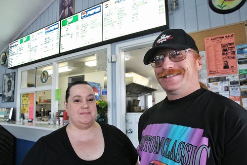James Kebernik and his wife Robyn at Robyn's Drive In on Hwy 12 and 317. 130807 - August 07, 2013 Mike Deal / Winnipeg Free Press