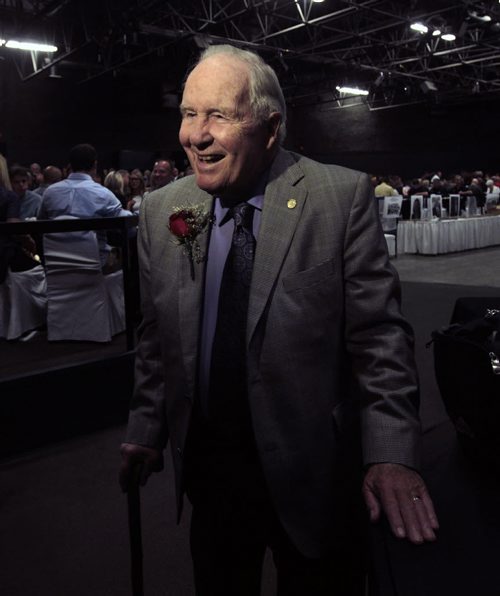 Harold "Bud" Irving  at the 4th Annual Football Manitoba Hall of Fame Induction luncheon Thursday, he was inducted in the Officials category .  Bud played for the Winnipeg Blue Bombers for six years and went on to referee junior and intermediate football games then worked ten years as an official for the Western Football conference and  ended his career in 1960 as an official in the Grey Cup Game in  Vancouver.        see program Wayne Glowacki / Winnipeg Free Press Aug. 7  2013