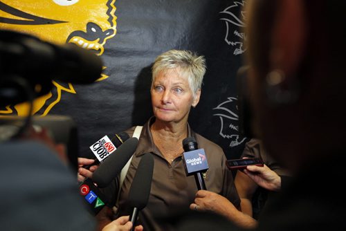 The Smittys Bison Sports weekly press conference. Athletic director Coleen Dufresne. BORIS MINKEVICH / WINNIPEG FREE PRESS. August 8, 2013