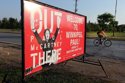 Excitement  is building  as The Paul McCartney concert comes to Wpg today (monday evening ) at Investor's Group Stadium , signage around the stadium will direct concert traffic in the area as the  same plan for the Taylor Swift concert will apply .Lots of room and good weather for  cycling to the event.  KEN GIGLIOTTI / Aug 12 2013 / WINNIPEG FREE PRESS
