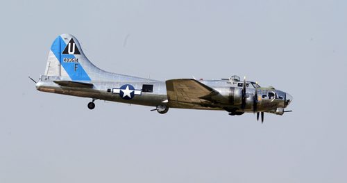 The legendary B-17 bomber that became known as WWII's Flying Fortress is in Winnipeg at the Western Aviation Museum this week. Hundreds of people flocked to the museum to watch it land and get a tour of the old warbird.  BORIS MINKEVICH / WINNIPEG FREE PRESS. August 12, 2013